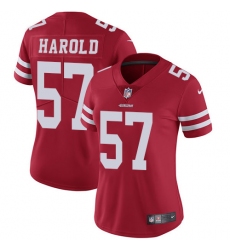 Women's Nike San Francisco 49ers #57 Eli Harold Red Team Color Vapor Untouchable Limited Player NFL Jersey