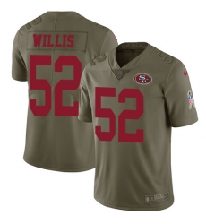 Men's Nike San Francisco 49ers #52 Patrick Willis Limited Olive 2017 Salute to Service NFL Jersey