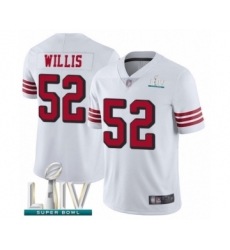 Youth San Francisco 49ers #52 Patrick Willis Limited White Rush Vapor Untouchable Super Bowl LIV Bound Football Jersey