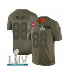 Youth San Francisco 49ers #88 Garrett Celek Limited Olive 2019 Salute to Service Super Bowl LIV Bound Football Jersey
