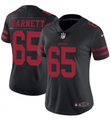 Women's Nike San Francisco 49ers #65 Joshua Garnett Black Alternate Vapor Untouchable Limited Player NFL Jersey