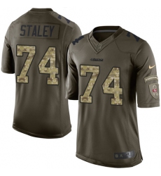 Men's Nike San Francisco 49ers #74 Joe Staley Elite Green Salute to Service NFL Jersey