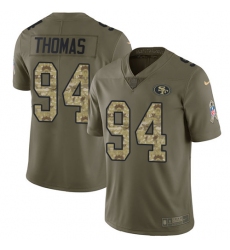 Youth Nike San Francisco 49ers #94 Solomon Thomas Limited Olive/Camo 2017 Salute to Service NFL Jersey