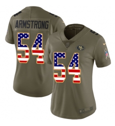 Women's Nike San Francisco 49ers #54 Ray-Ray Armstrong Limited Olive/USA Flag 2017 Salute to Service NFL Jersey