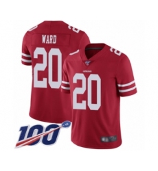 Men's San Francisco 49ers #20 Jimmie Ward Red Team Color Vapor Untouchable Limited Player 100th Season Football Jersey