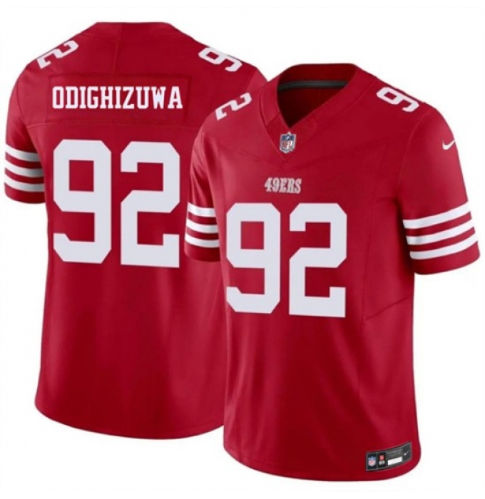 Men's San Francisco 49ers #92 Osa Odighizuwa Red 2026 F.U.S.E. Vapor Untouchable Limited Football Stitched Jersey
