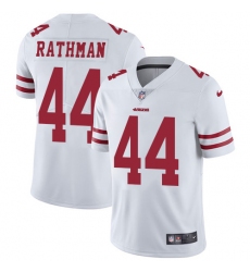 Men's Nike San Francisco 49ers #44 Tom Rathman White Vapor Untouchable Limited Player NFL Jersey