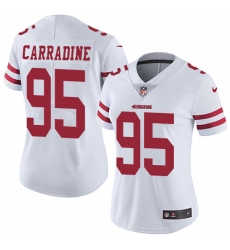 Women's Nike San Francisco 49ers #95 Cornellius Carradine White Vapor Untouchable Limited Player NFL Jersey