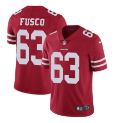 Men's Nike San Francisco 49ers #63 Brandon Fusco Red Team Color Vapor Untouchable Limited Player NFL Jersey