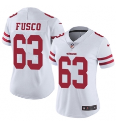Women's Nike San Francisco 49ers #63 Brandon Fusco White Vapor Untouchable Limited Player NFL Jersey