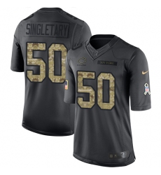 Men's Nike Chicago Bears #50 Mike Singletary Limited Black 2016 Salute to Service NFL Jersey