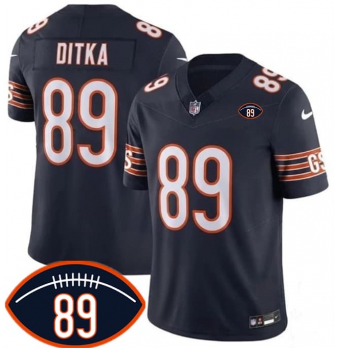 Men's Chicago Bears #89 Mike Ditka Navy 2026 With Mike Ditka 89 F.U.S.E. Vapor Untouchable Limited Football Stitched Jersey