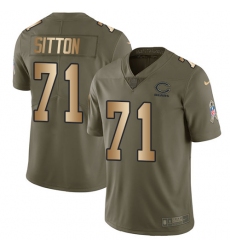 Men's Nike Chicago Bears #71 Josh Sitton Limited Olive/Gold Salute to Service NFL Jersey