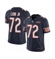 Men's Chicago Bears #72 Charles Leno Navy Blue Team Color 100th Season Limited Football Jersey