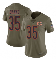 Women's Nike Chicago Bears #35 Johnthan Banks Limited Olive 2017 Salute to Service NFL Jersey