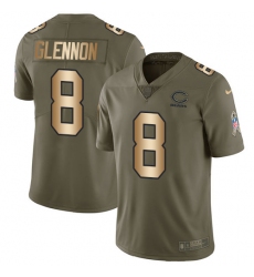 Men's Nike Chicago Bears #8 Mike Glennon Limited Olive/Gold Salute to Service NFL Jersey