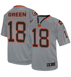 Men's Nike Cincinnati Bengals #18 A.J. Green Elite Lights Out Grey NFL Jersey