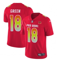 Women's Nike Cincinnati Bengals #18 A.J. Green Limited Red 2018 Pro Bowl NFL Jersey