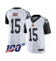 Men's Cincinnati Bengals #15 John Ross Limited White Rush Vapor Untouchable 100th Season Football Jersey