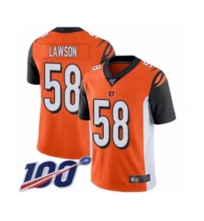 Men's Cincinnati Bengals #58 Carl Lawson Orange Alternate Vapor Untouchable Limited Player 100th Season Football Jersey