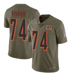 Youth Nike Cincinnati Bengals #74 Jake Fisher Limited Olive 2017 Salute to Service NFL Jersey