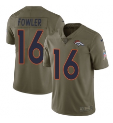 Men's Nike Denver Broncos #16 Bennie Fowler Limited Olive 2017 Salute to Service NFL Jersey
