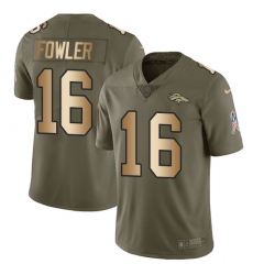 Men's Nike Denver Broncos #16 Bennie Fowler Limited Olive/Gold 2017 Salute to Service NFL Jersey