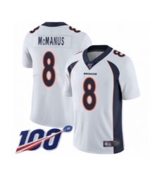 Men's Denver Broncos #8 Brandon McManus White Vapor Untouchable Limited Player 100th Season Football Jersey