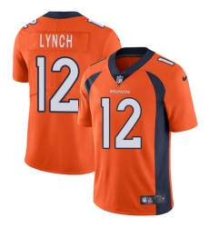 Men's Nike Denver Broncos #12 Paxton Lynch Orange Team Color Vapor Untouchable Limited Player NFL Jersey