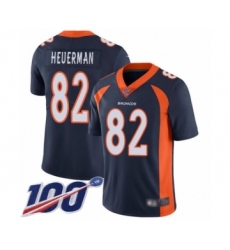 Men's Denver Broncos #82 Jeff Heuerman Navy Blue Alternate Vapor Untouchable Limited Player 100th Season Football Jersey