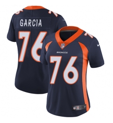 Women's Nike Denver Broncos #76 Max Garcia Navy Blue Alternate Vapor Untouchable Limited Player NFL Jersey