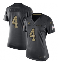 Women's Nike Cleveland Browns #4 Britton Colquitt Limited Black 2016 Salute to Service NFL Jersey
