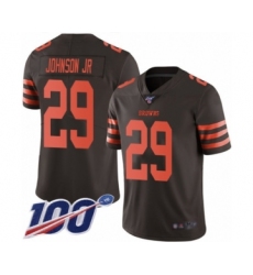 Men's Cleveland Browns #29 Duke Johnson Limited Brown Rush Vapor Untouchable 100th Season Football Jersey
