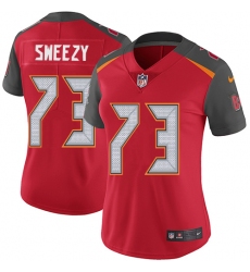 Women's Nike Tampa Bay Buccaneers #73 J. R. Sweezy Red Team Color Vapor Untouchable Limited Player NFL Jersey
