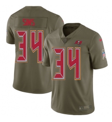 Youth Nike Tampa Bay Buccaneers #34 Charles Sims Limited Olive 2017 Salute to Service NFL Jersey