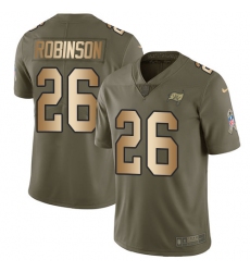 Youth Nike Tampa Bay Buccaneers #26 Josh Robinson Limited Olive/Gold 2017 Salute to Service NFL Jersey