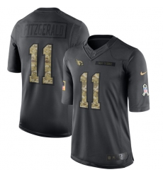 Men's Nike Arizona Cardinals #11 Larry Fitzgerald Limited Black 2016 Salute to Service NFL Jersey