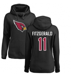NFL Women's Nike Arizona Cardinals #11 Larry Fitzgerald Black Name & Number Logo Pullover Hoodie