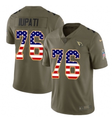 Men's Nike Arizona Cardinals #76 Mike Iupati Limited Olive/USA Flag 2017 Salute to Service NFL Jersey