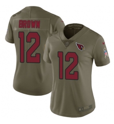 Women's Nike Arizona Cardinals #12 John Brown Limited Olive 2017 Salute to Service NFL Jersey