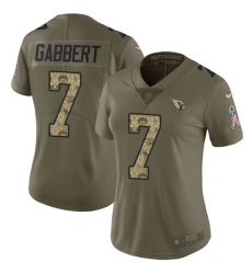 Women's Nike Arizona Cardinals #7 Blaine Gabbert Limited Olive/Camo 2017 Salute to Service NFL Jersey