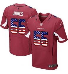 Men's Nike Arizona Cardinals #55 Chandler Jones Elite Red Home USA Flag Fashion NFL Jersey