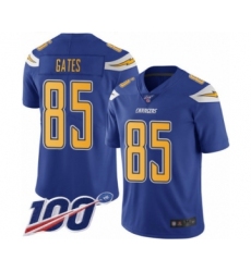 Men's Los Angeles Chargers #85 Antonio Gates Limited Electric Blue Rush Vapor Untouchable 100th Season Football Jersey