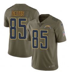 Men's Nike Los Angeles Chargers #85 Antonio Gates Limited Olive 2017 Salute to Service NFL Jersey