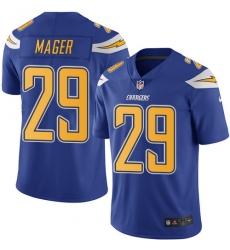 Men's Nike Los Angeles Chargers #29 Craig Mager Limited Electric Blue Rush Vapor Untouchable NFL Jersey
