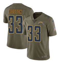 Youth Nike Los Angeles Chargers #33 Tre Boston Limited Olive 2017 Salute to Service NFL Jersey