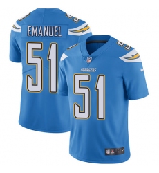 Men's Nike Los Angeles Chargers #51 Kyle Emanuel Electric Blue Alternate Vapor Untouchable Limited Player NFL Jersey