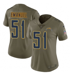Women's Nike Los Angeles Chargers #51 Kyle Emanuel Limited Olive 2017 Salute to Service NFL Jersey