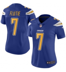 Women's Nike Los Angeles Chargers #7 Doug Flutie Limited Electric Blue Rush Vapor Untouchable NFL Jersey