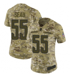 Women's Nike Los Angeles Chargers #55 Junior Seau Limited Camo 2018 Salute to Service NFL Jersey